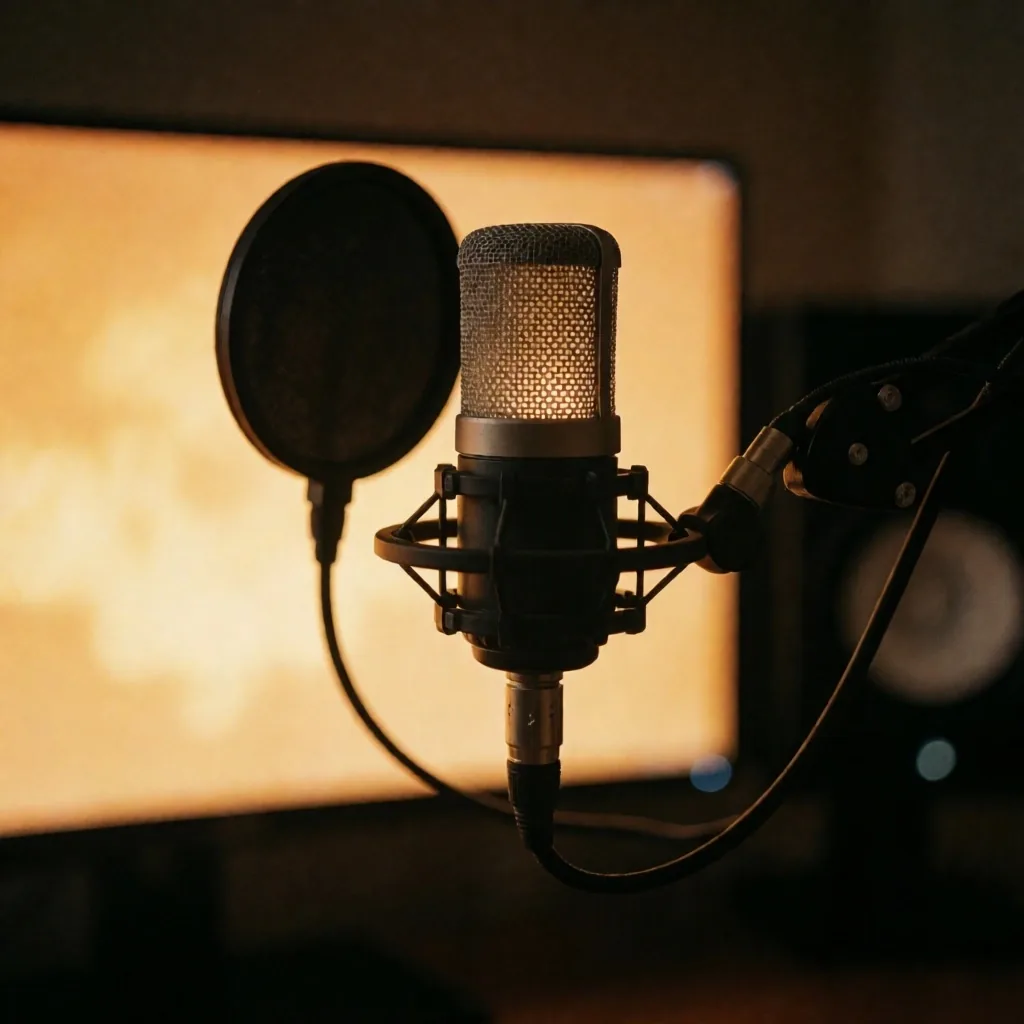 Mikrofon studio untuk webinar dan podcast