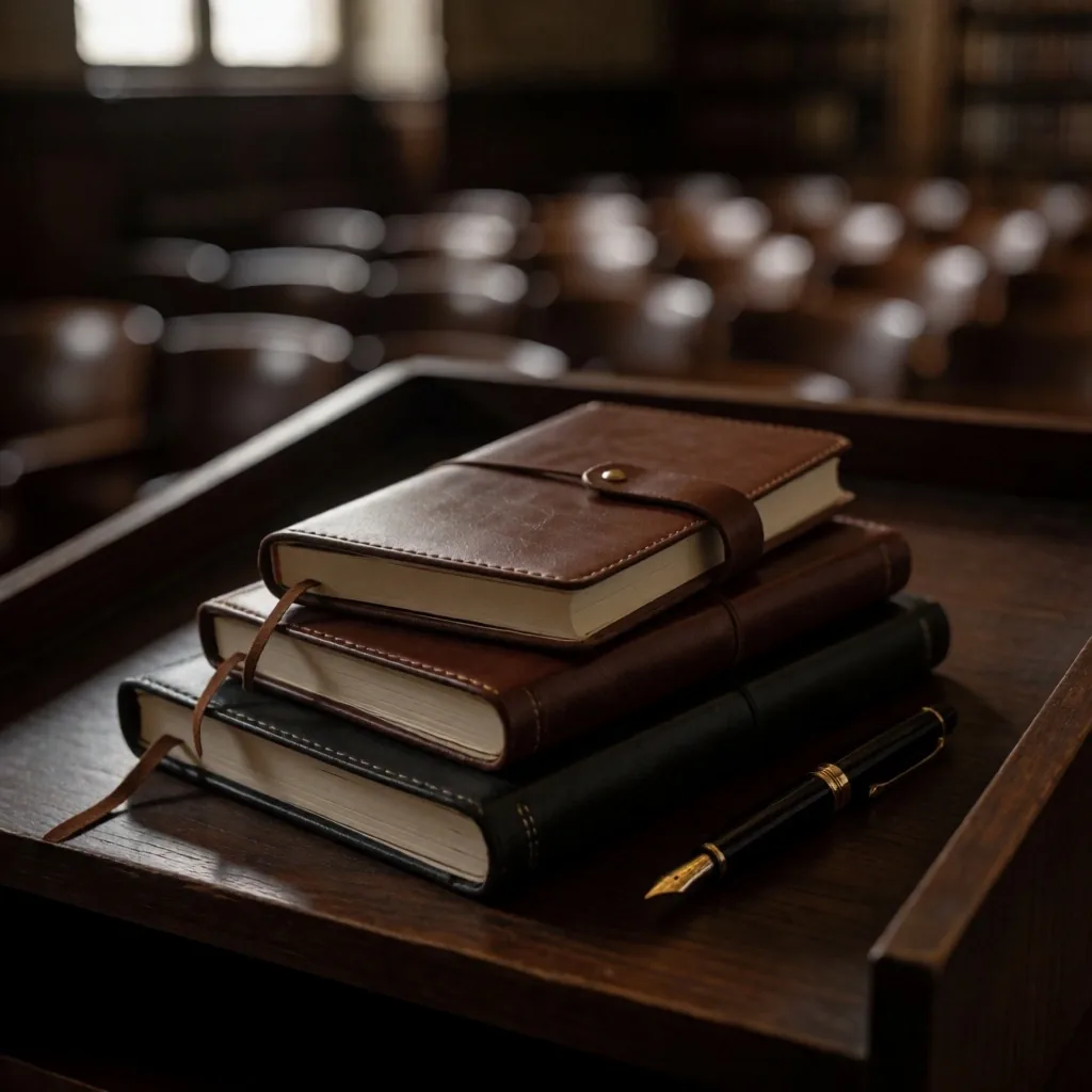 Podium kuliah dalam pencahayaan redup