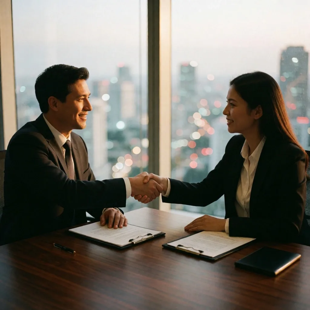 Pertemuan bisnis profesional di kantor